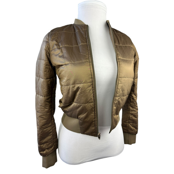 *Damaged/Flawed Lululemon Non-Stop Bomber Jacket Bold Beige Gold Zip Size 4 - Picture 4 of 16
